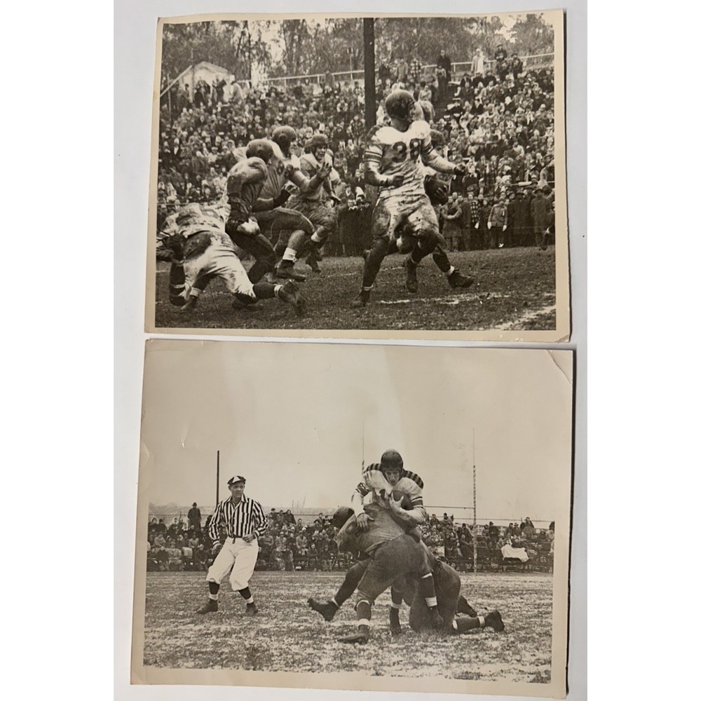 Vintage 1948s–1950s American Football Action Press Photos Lot of‎ 2, Signed Back